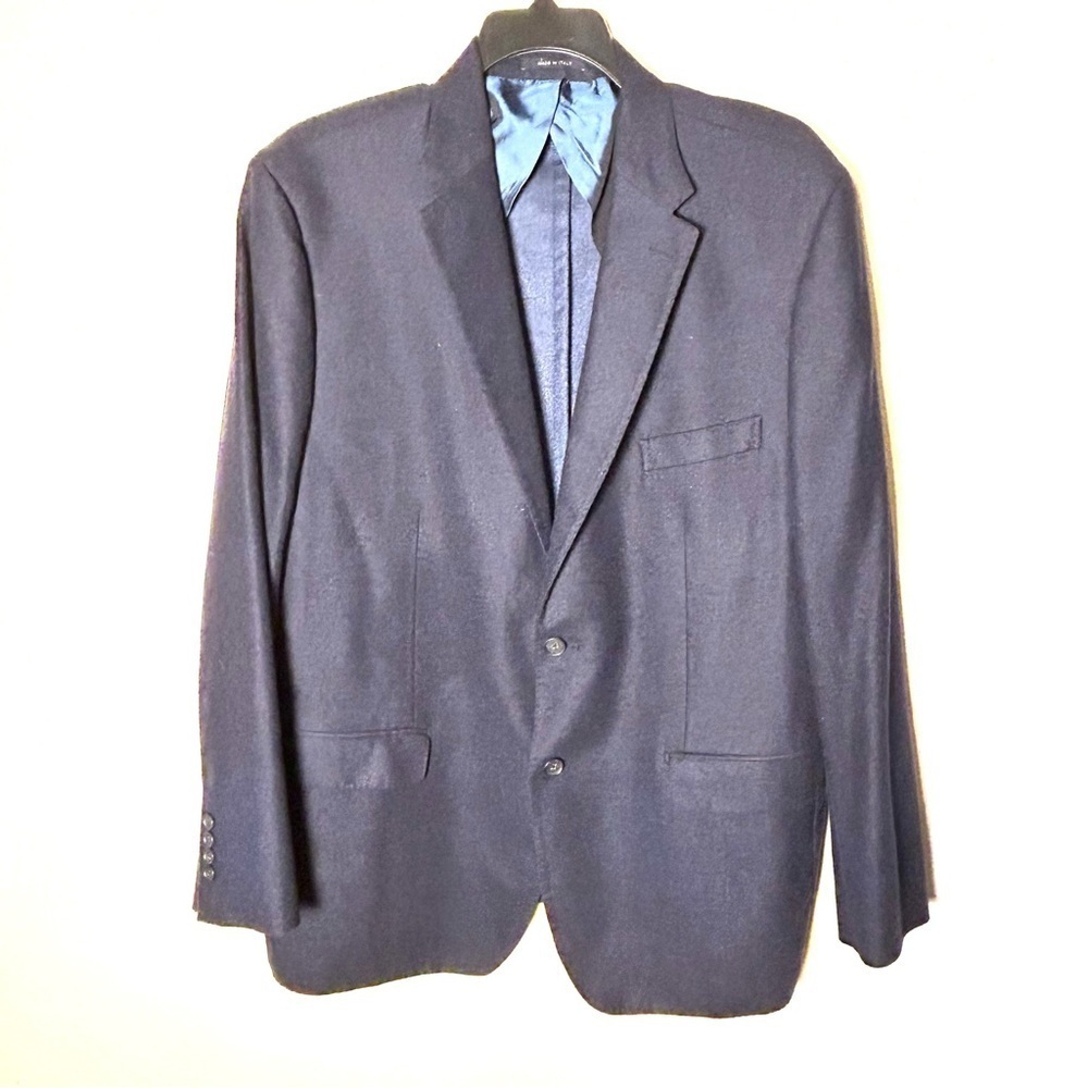 Daniel Cremieux Loro Piana Blazer Men 48R Blue 100% Wool 2-Button Jacket Italy